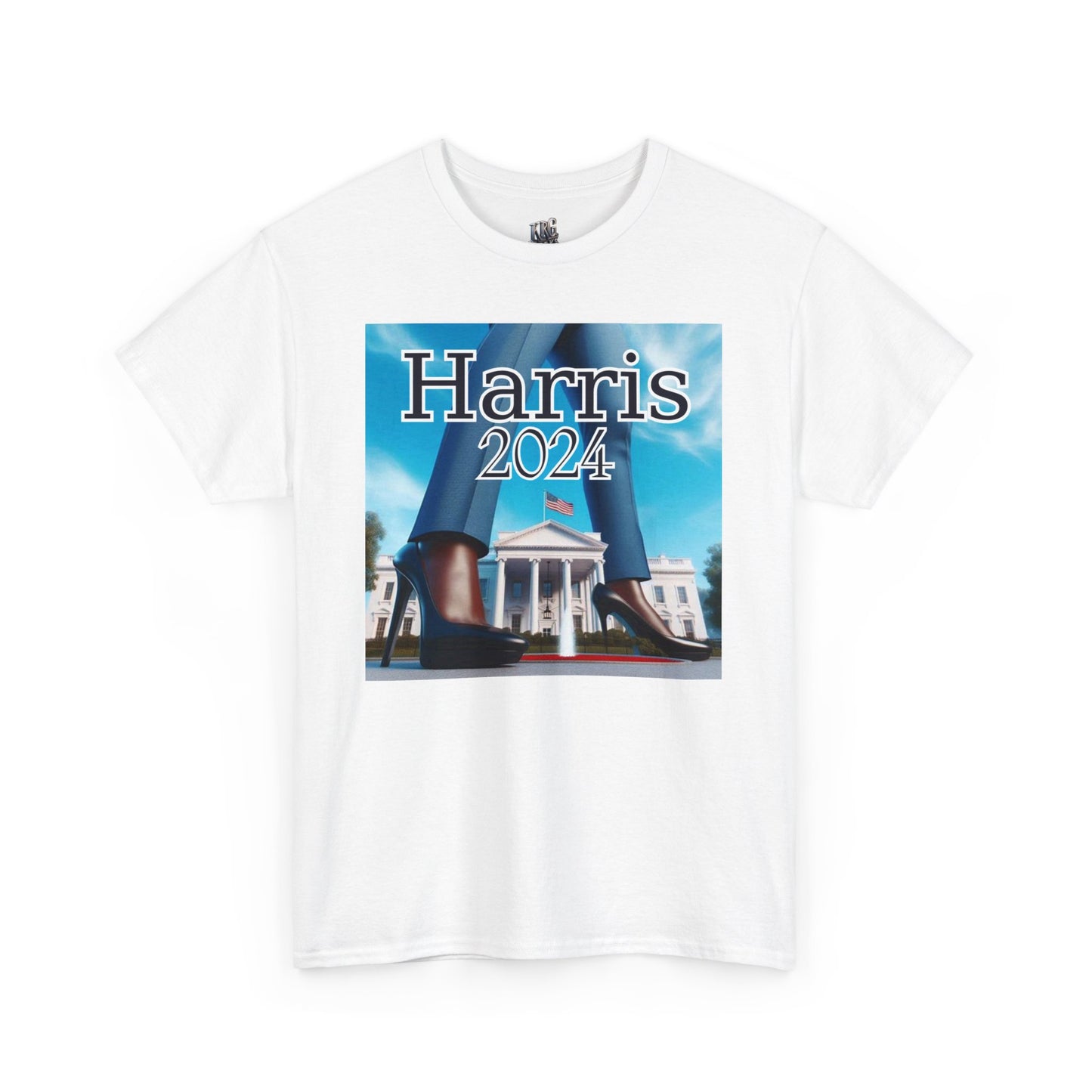 Black and White Harris 2024 Unisex Heavy Cotton Tee