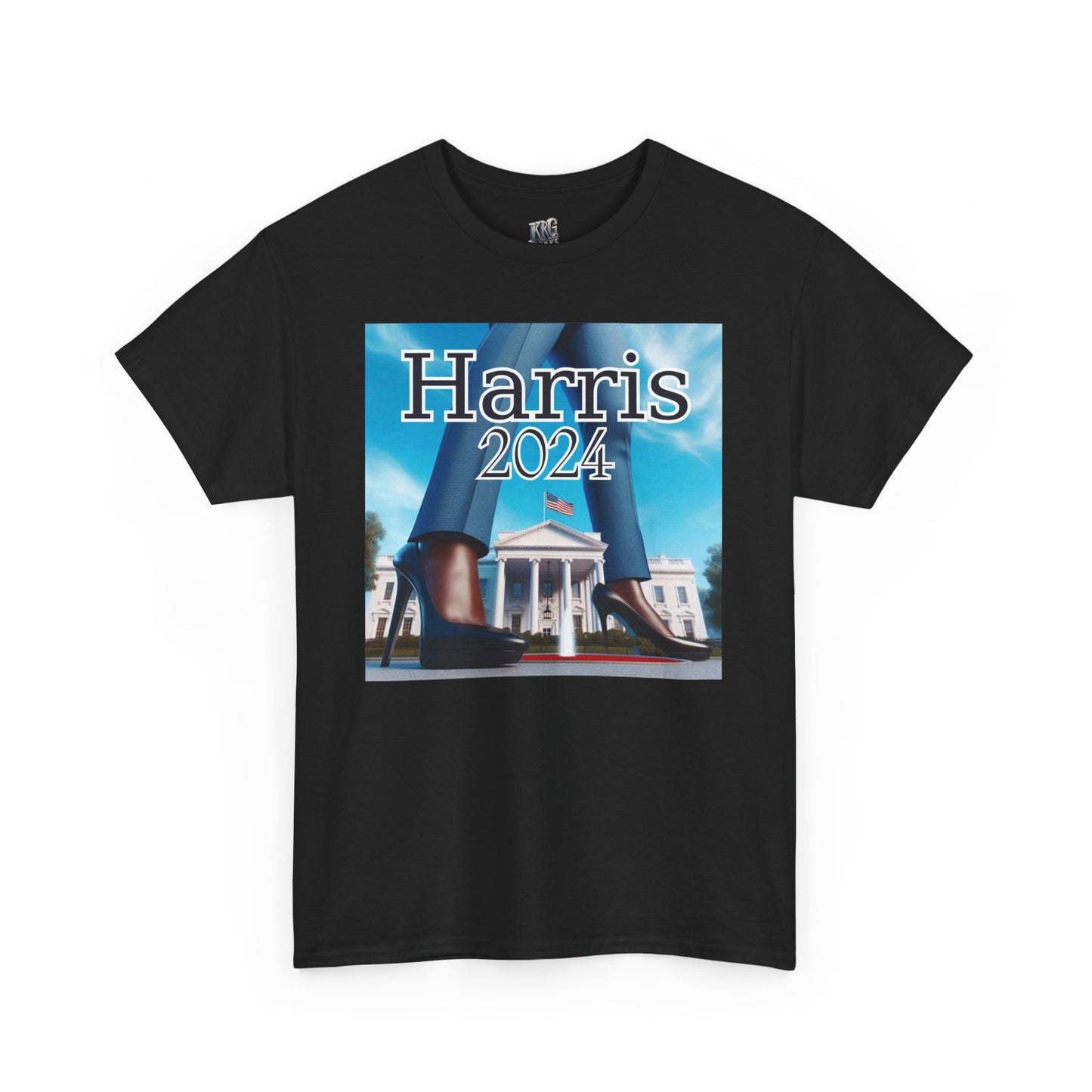 Black and White Harris 2024 Unisex Heavy Cotton Tee